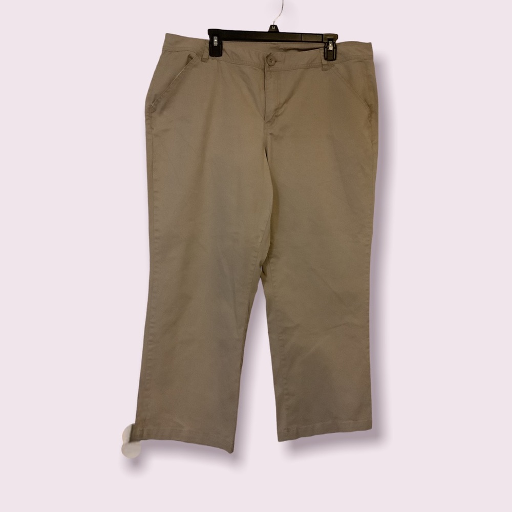Lane Bryant Women’s khaki pants, size 18 S, length 27, waist 38